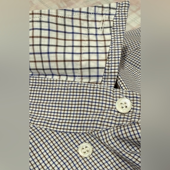 Brioni Made in Italy Dress Shirt Men’s XL 22” P2P – Gray Micro-Check Luxury NWOT - Picture 4 of 15